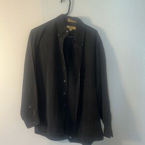 Arrow Black Microfiber Button-Down Shirt